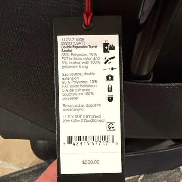 TUMI Gray and Brown Men's Alpha Collection Travel Bag NWT - Picture 9 of 9